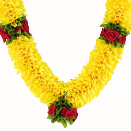 Handcrafted Artificial Flower Garland, 20 Inches Garland for Photo Frame, God Idol, Home Dcor, Ugadi, Sankranti, Varalakshmi, Diwali, Rakhi & Wedding (Pack of 2)