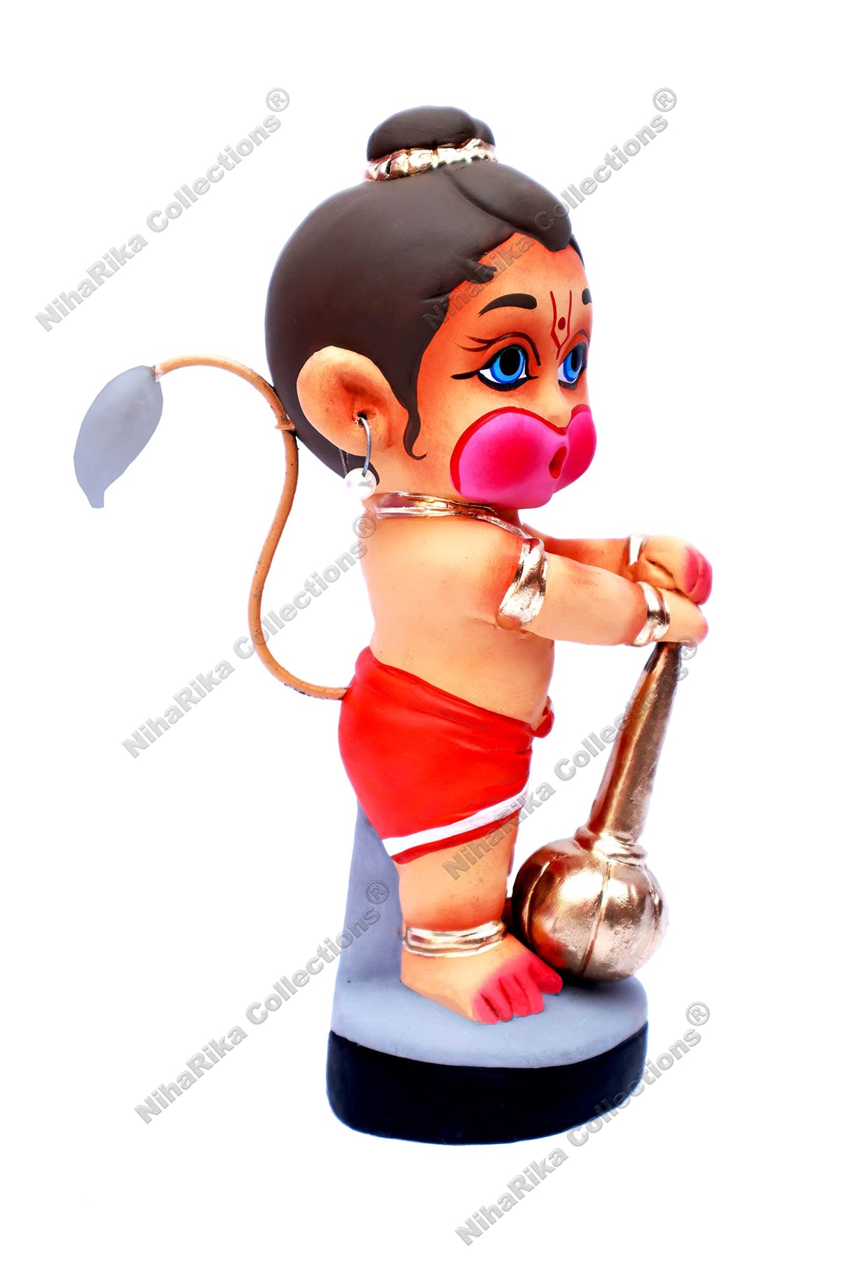 Niharika Collections Handmade Terracotta Clay Bal Hanuman Statue | Traditional Indian Art Figurine for Home Decor, Puja & Gift