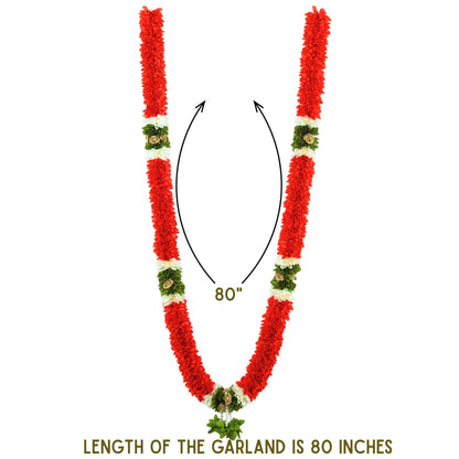 Garland for Photo Frame, 40 Inches Artificial Garland for Photo Frame, Garland for Decoration,God Idol, Festivals, Home Decor, Sankranti, Varalakshmi, Diwali & Wedding (Orange)