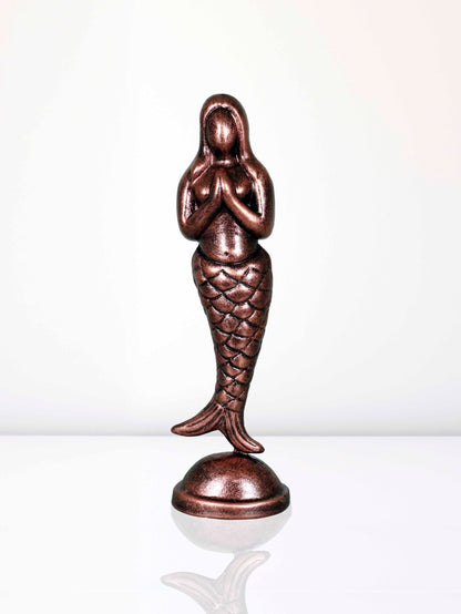 Niharika Collections Handmade Clay Terracotta Abstract Sculpture Matsya Kanya Idol for Gifts and Décor (Metallic Bronze)