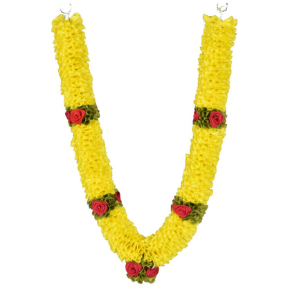 Artificial Garland for Home dcoration, 30 Inches Handcrafted Artificial Rose Flower Garland for Sankranti Ugadi Varamahalakshmi Wedding Event, Diwali & Navaratri Festivals (Yellow)