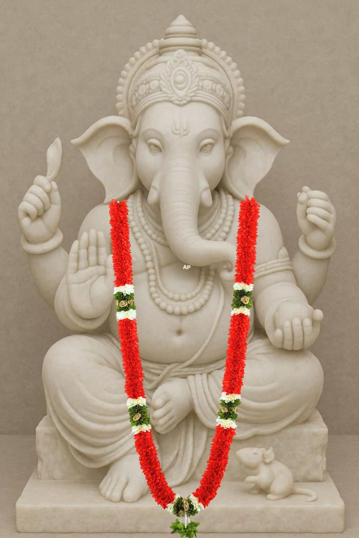 Garland for Photo Frame, 40 Inches Artificial Garland for Photo Frame, Garland for Decoration,God Idol, Festivals, Home Decor, Sankranti, Varalakshmi, Diwali & Wedding (Orange)