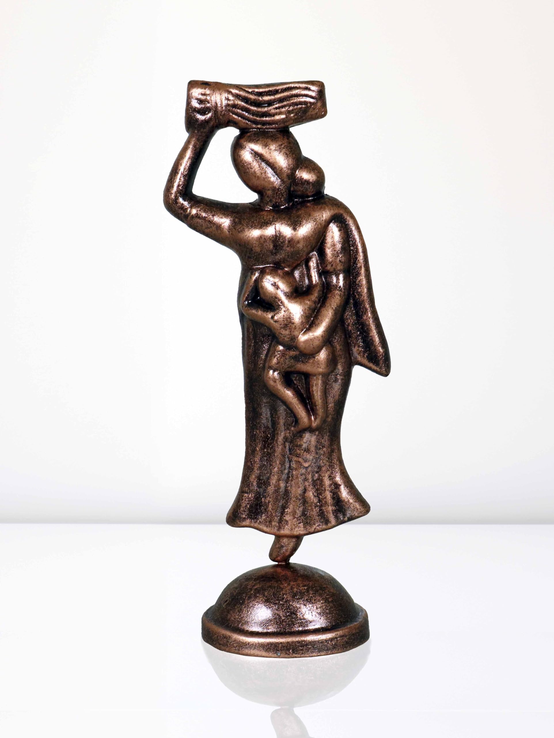 Niharika Collections Handmade Clay Terracotta Abstract Sculpture Farmer Mother Idol for Gifts and Décor (Metallic Bronze)