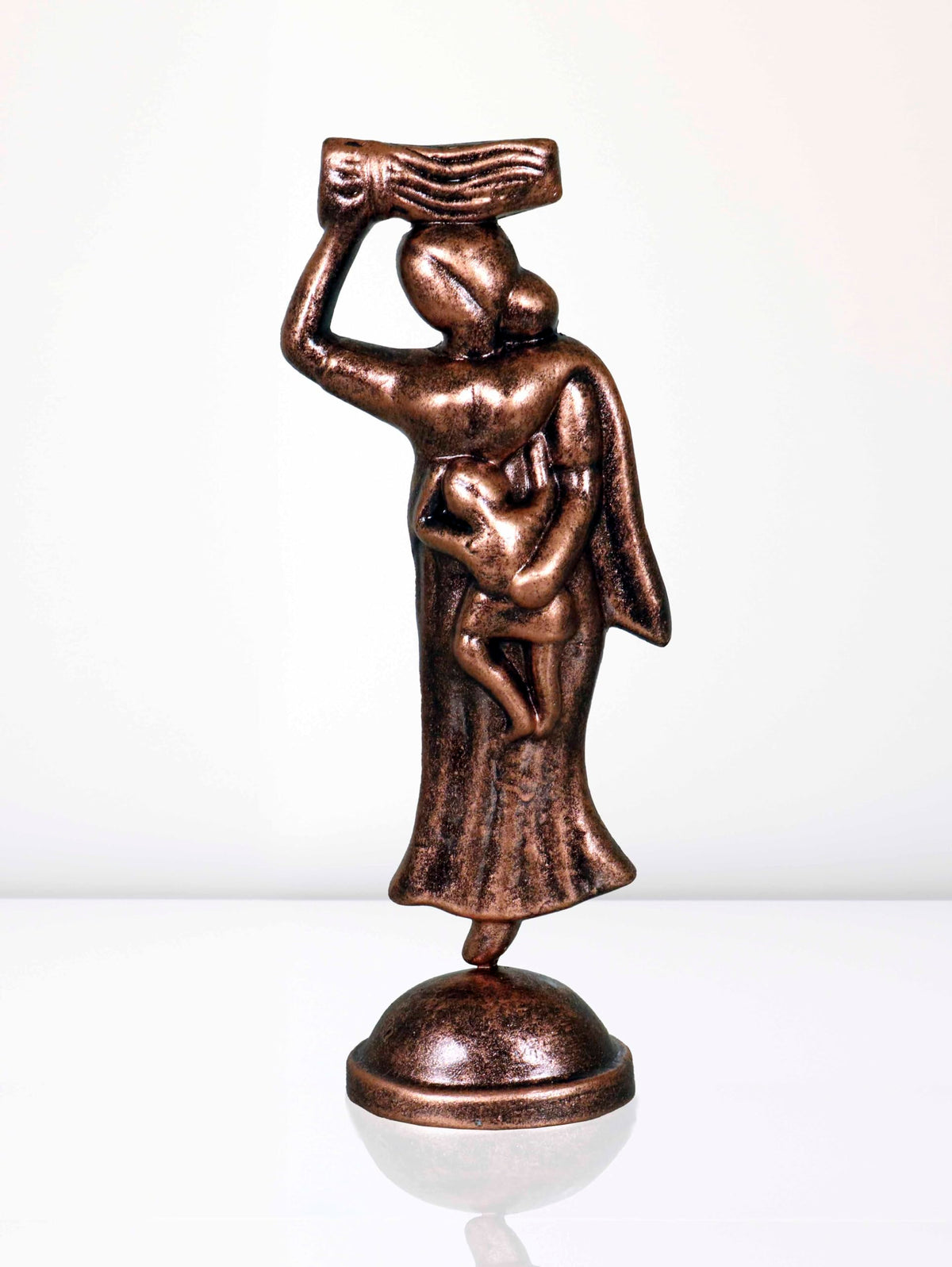 Niharika Collections Handmade Clay Terracotta Abstract Sculpture Farmer Mother Idol for Gifts and Décor (Metallic Bronze)