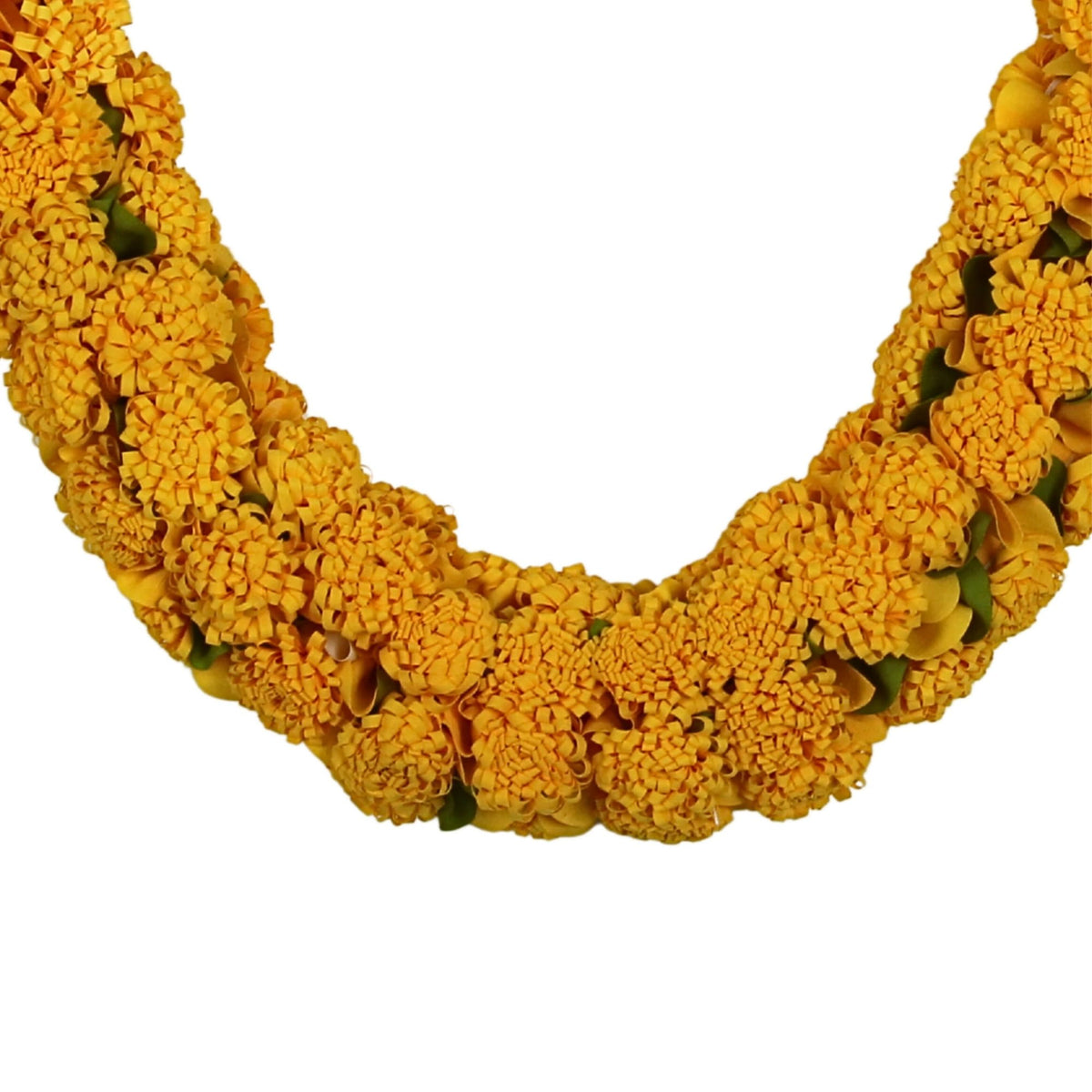 Shevanti Yellow Flower Garland for Pooja Mandir Decoration, Hanging Mala for Photo Frame, Haar Mala for God Idols, Photo Frames of Loved Ones, Ancestors, Pitra (40 inch)