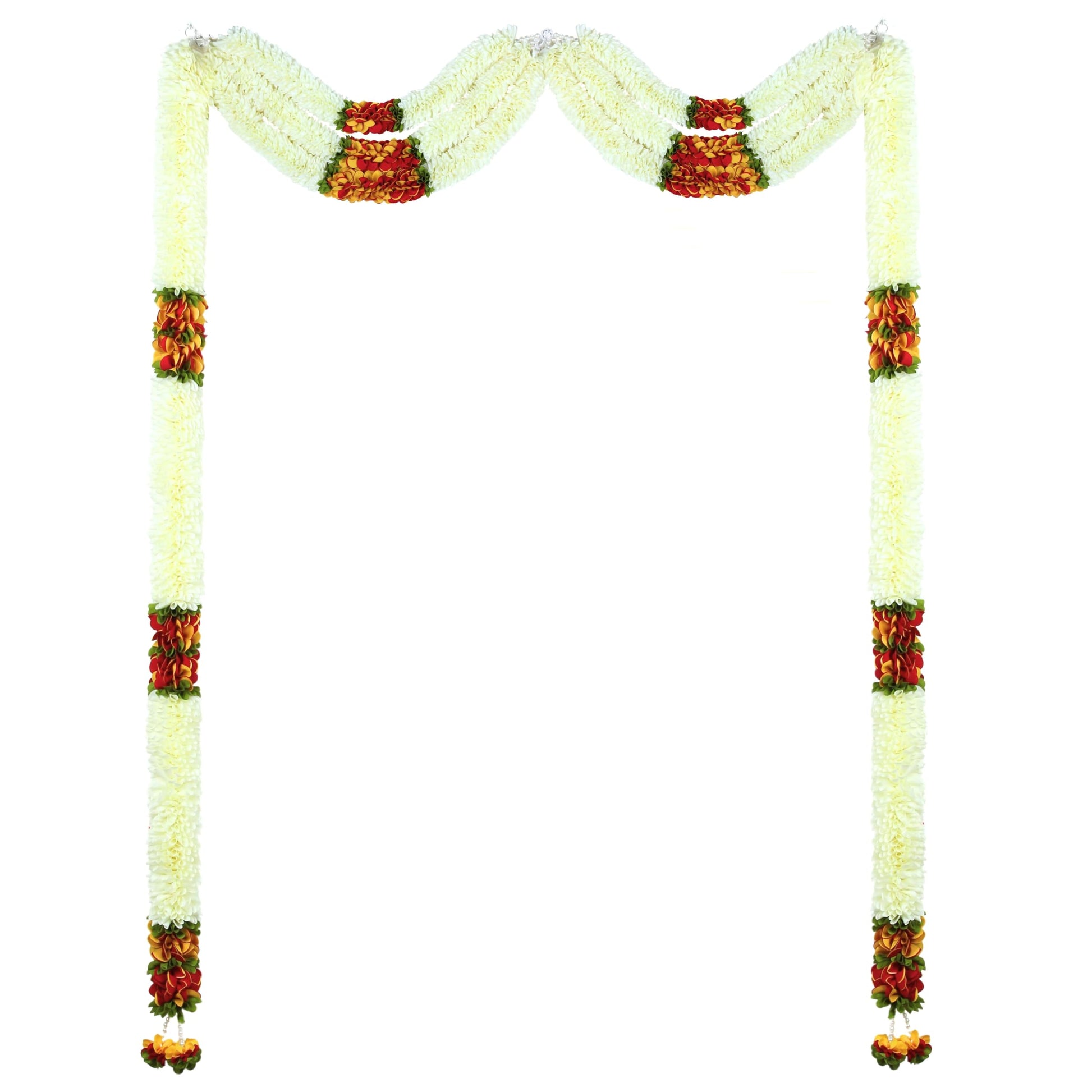 Toran for Main Door Entrance, Bandarwal for Festival, Pooja Mandir & Wedding, Handmade Traditional Flower Hanging for Home & Office Decor (42 inches 24 inches) White