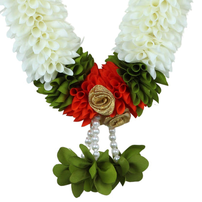 Garland for Photo Frame, 30 Inches Artificial Garland for Photo Frame, Garland for Decoration,God Idol, Festivals, Home Decor, Sankranti, Varalakshmi, Diwali & Wedding (White)