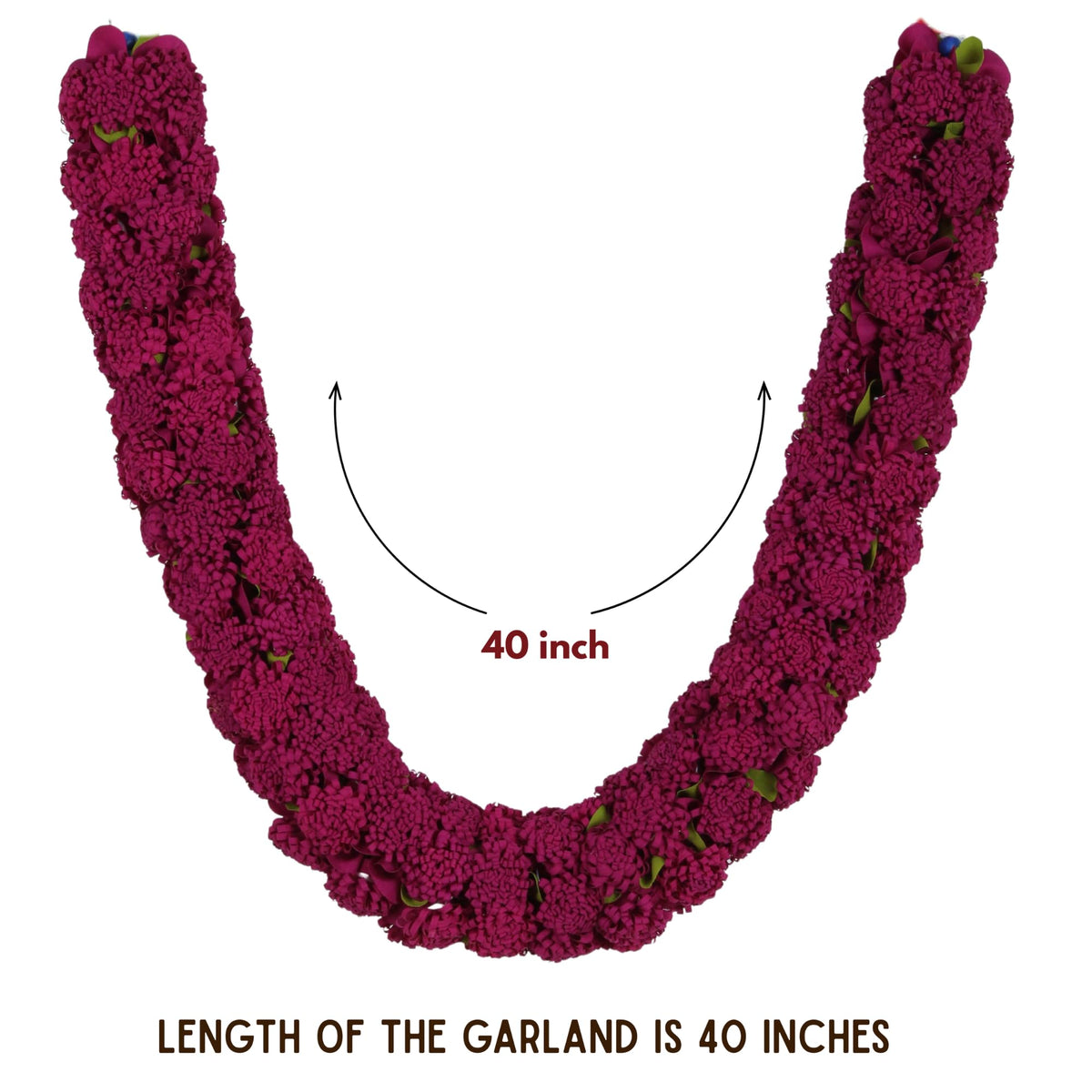 Shevanti Rani Pink Flower Garland for Pooja Mandir Decoration, Hanging Mala for Photo Frame, Haar Mala for God Idols, Photo Frames of Loved Ones, Ancestors, Pitra (40 inch)