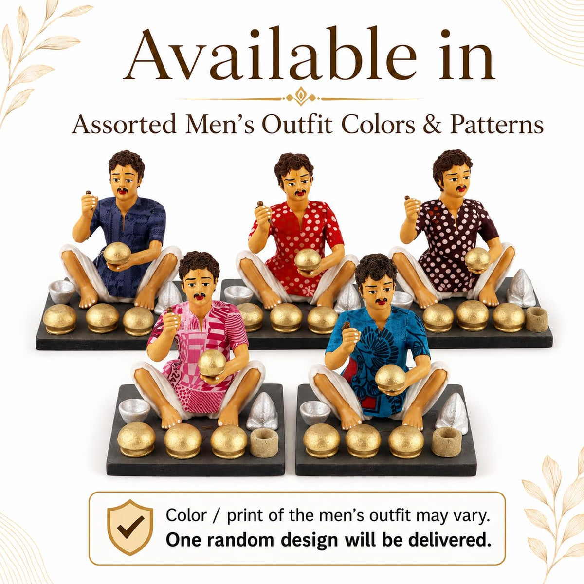 Niharika Collections Krishnanagar Handmade Clay Gift & Décor | Basic- Sitting Human Figure Miniature Idol - Kitchen Utensils Maker