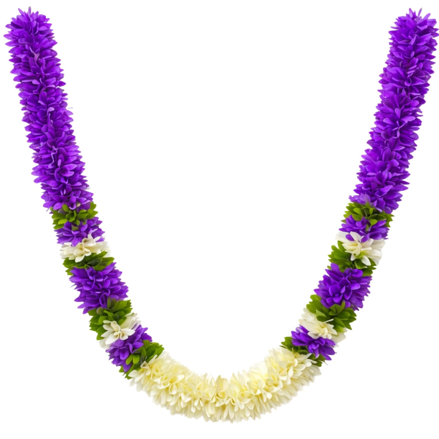 Flower Garland for Pooja Mandir Decoration, 40 Inches Hanging Mala for Photo Frame, Haar Mala for God Idols, Photo Frames of Loved Ones, Ancestors, Pitra & Pooja Room Décor (Purple)