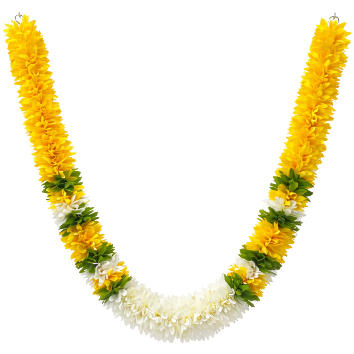 Flower Garland for Mandir Decoration, 40 Inches Hanging Mala for Photo Frame, Haar Mala for God Idols, Photo Frames of Loved Ones, Ancestors & Pooja Room Décor (Sunflower Yellow)