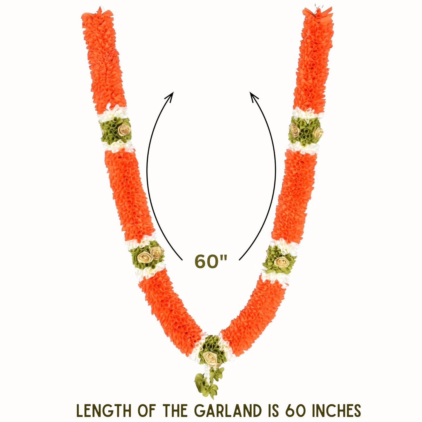 Garland for Photo Frame, 30 Inches Artificial Garland for Photo Frame, Garland for Decoration,God Idol, Festivals, Home Decor, Sankranti, Varalakshmi, Diwali & Wedding (Orange)