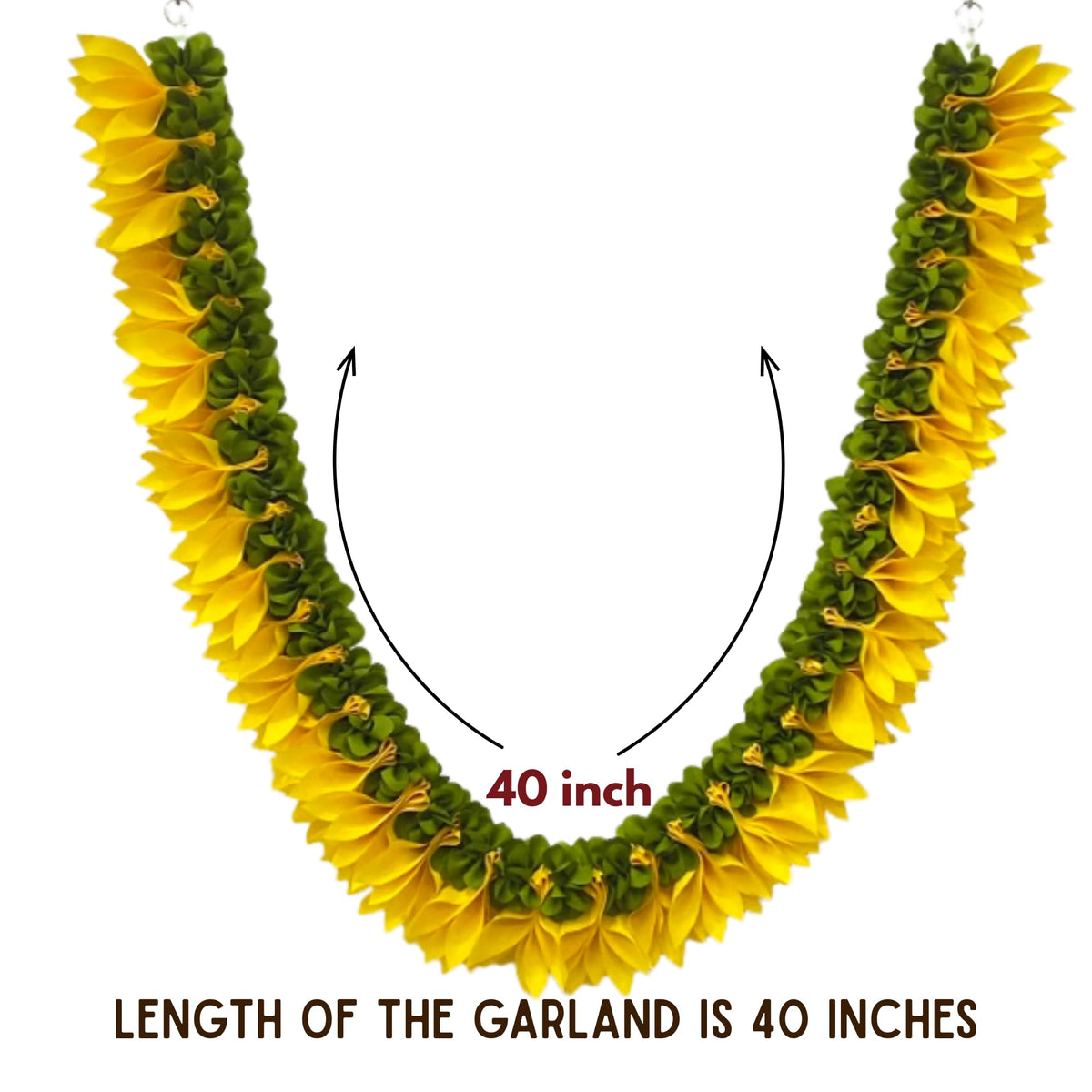 Artificial Champa Flower Garland for Decoration, Golden Yellow Floral Mala for God Idols, Photo Frames, Pooja, Mandir, Wedding & Festive Home Décor