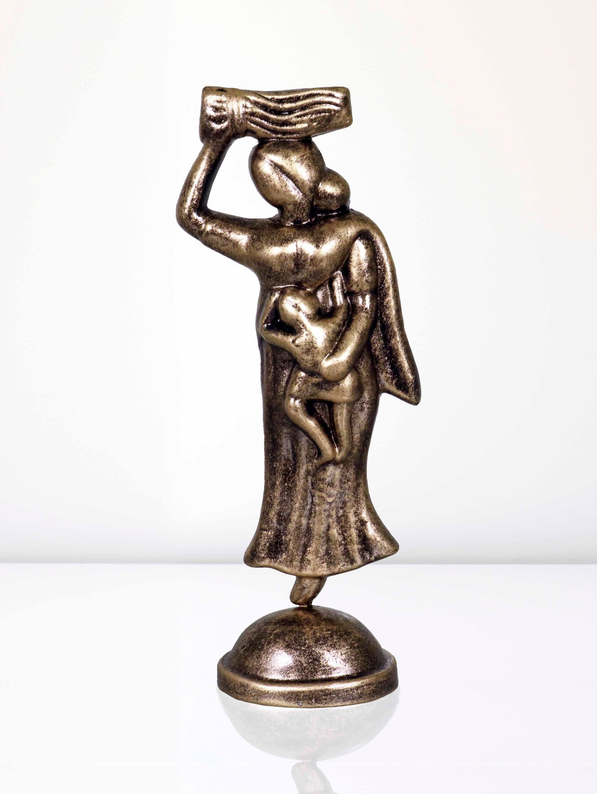 Niharika Collections Handmade Clay Terracotta Abstract Sculpture Farmer Mother Idol for Gifts and Décor (Metallic Golden)