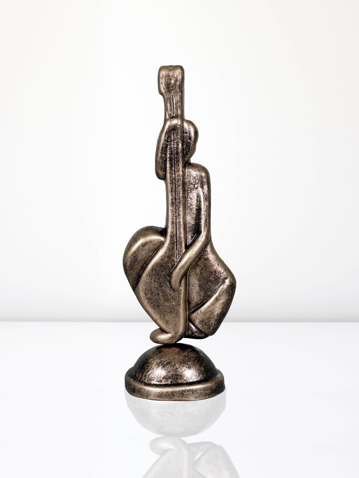 Niharika Collections Handmade Clay Terracotta Abstract Sculpture Feeding Mother Idol for Gifts and Décor (Metallic Bronze)