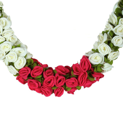 Toran for Main Door Entrance, Bandarwal for Festival, Pooja Mandir & Wedding, Handmade Traditional Flower Hanging for Home & Office Decor (42 inches 30 inches) Red