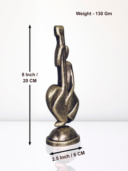 Niharika Collections Handmade Clay Terracotta Abstract Sculpture Cello Player Idol for Gifts and Décor (Metallic Golden)