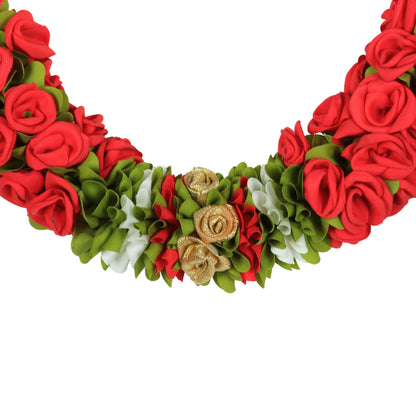 Toran for Main Door Entrance, Bandarwal for Festival, Pooja Mandir & Wedding, Handmade Traditional Flower Hanging for Home & Office Decor (42 inches 18 inches) Red
