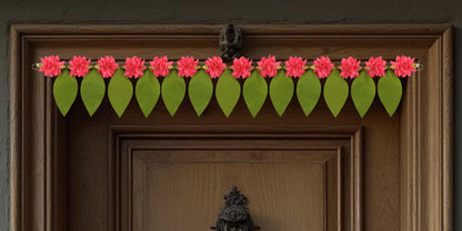Toran for Main Door Entrance, Handmade Mango Leaf Toran, Traditional Bandarwal for Festival, Pooja, Wedding & Home Decor, Artificial Leaf Door Hanging (42 x 7 Inches, Green)