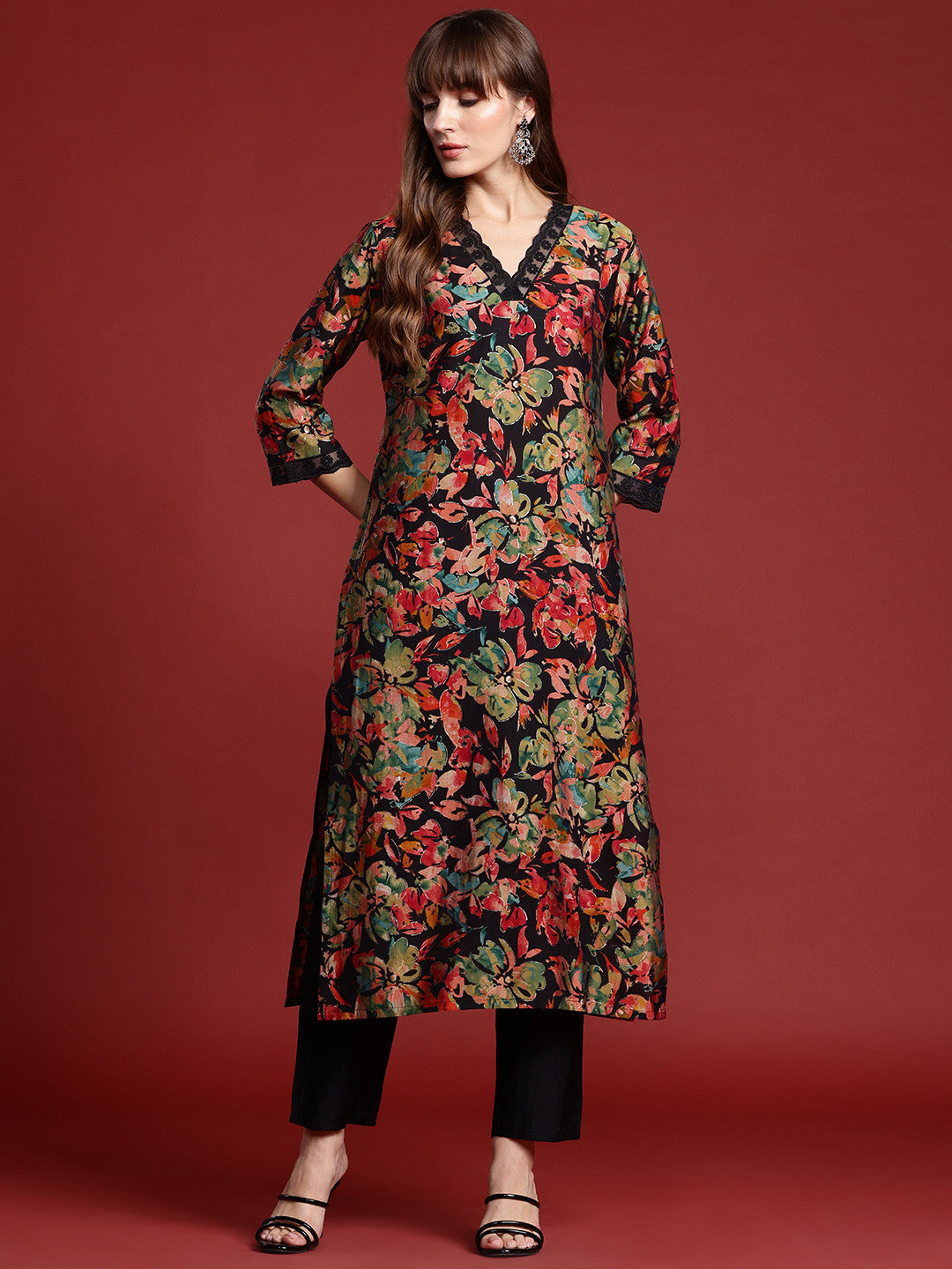 Floral Printed Kurta with Trousers