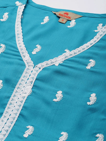Dhiyona AN Ethnic Motifs Embroidered Kurta with Sharara