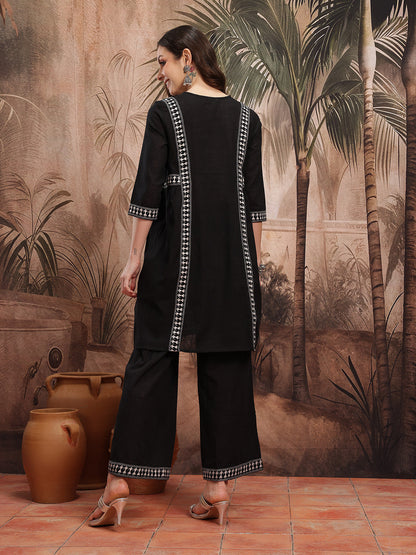 Women Printed Pure Cotton Kurta with Palazzos
