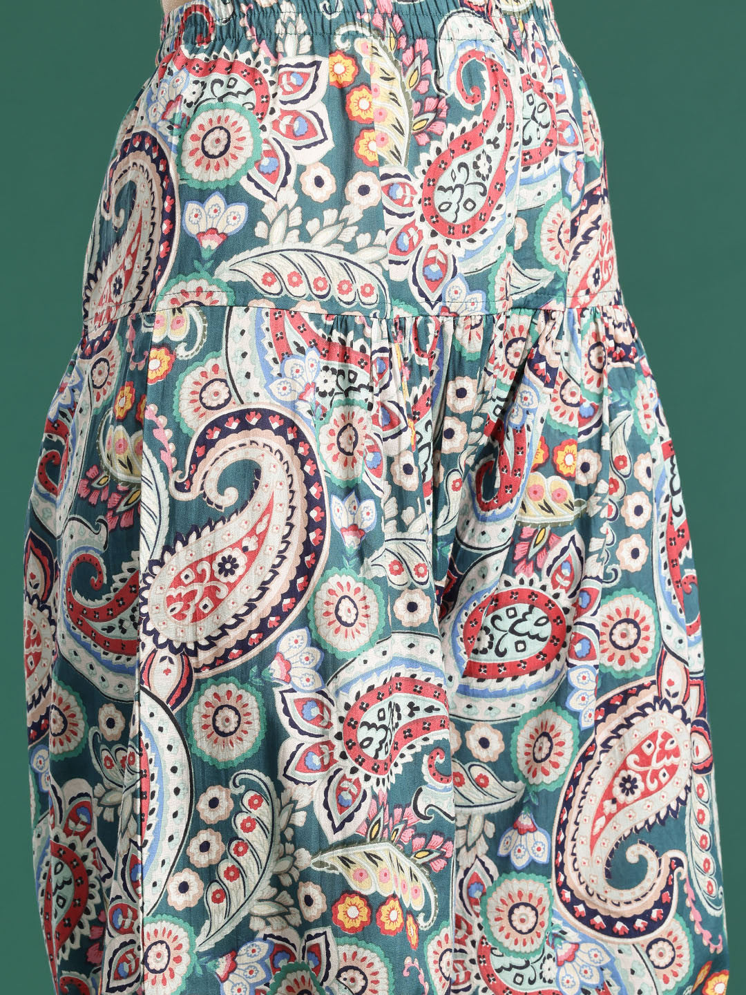 Paisley Printed Pure Cotton Kurta with Salwar