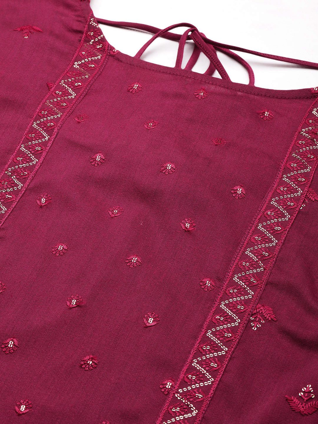 Dhiyona HOP Jashn Floral Sequinned Woven Design Kurti & Sharara With Dupatta