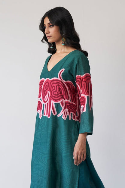 Women's Alpine Green Bemberg Silk Co-ord Set