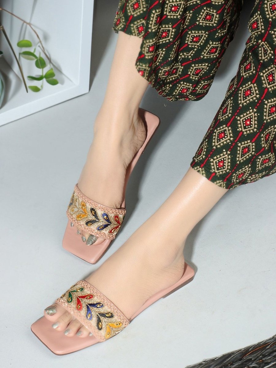 Dhiyona AK Embellished Open Toe Flats