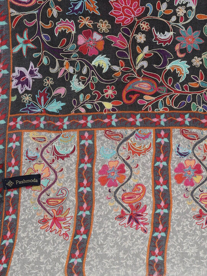 Dhiyona PA Women Black & Blue Kalamkari Printed Shawl