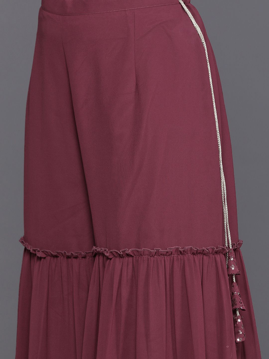 Dhiyona IE Women Embroidered Straight Sequinned Kurta with Sharara & With Dupatta