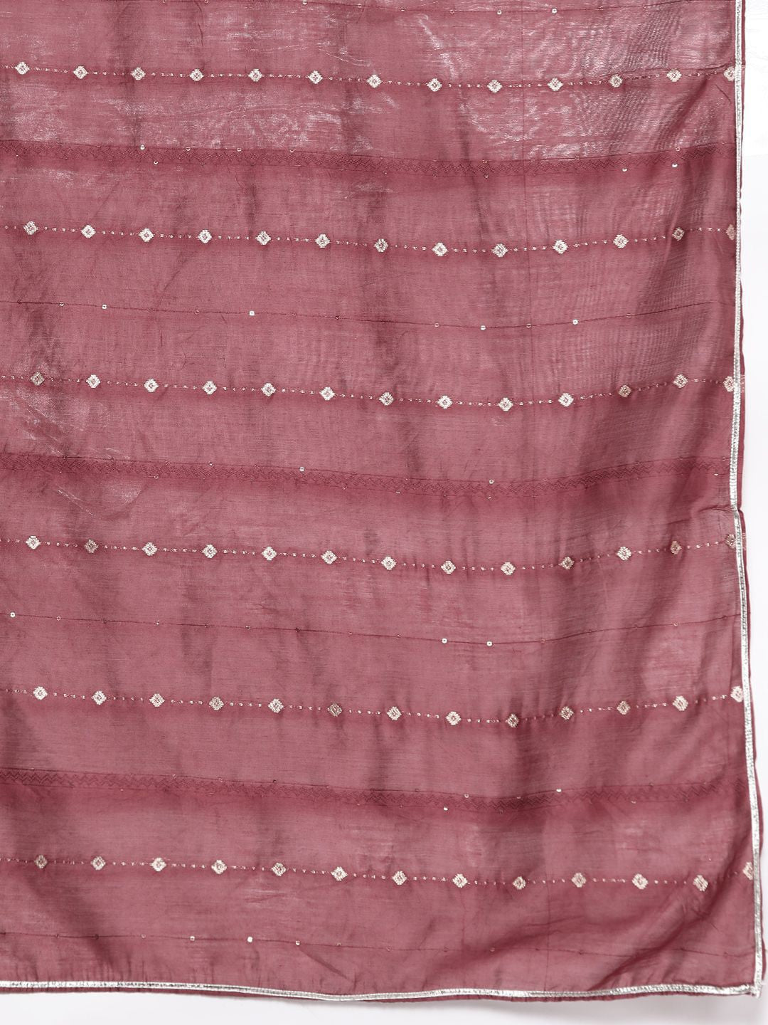 Floral Yoke Design Regular Sequinned Straight Kurta With Trousers & Dupatta