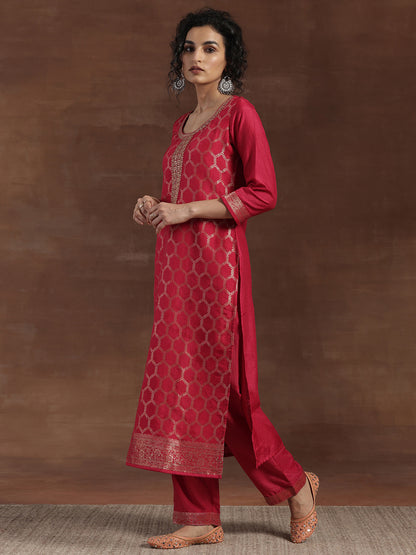 Woven Design Regular Kurta with Palazzos & Dupatta