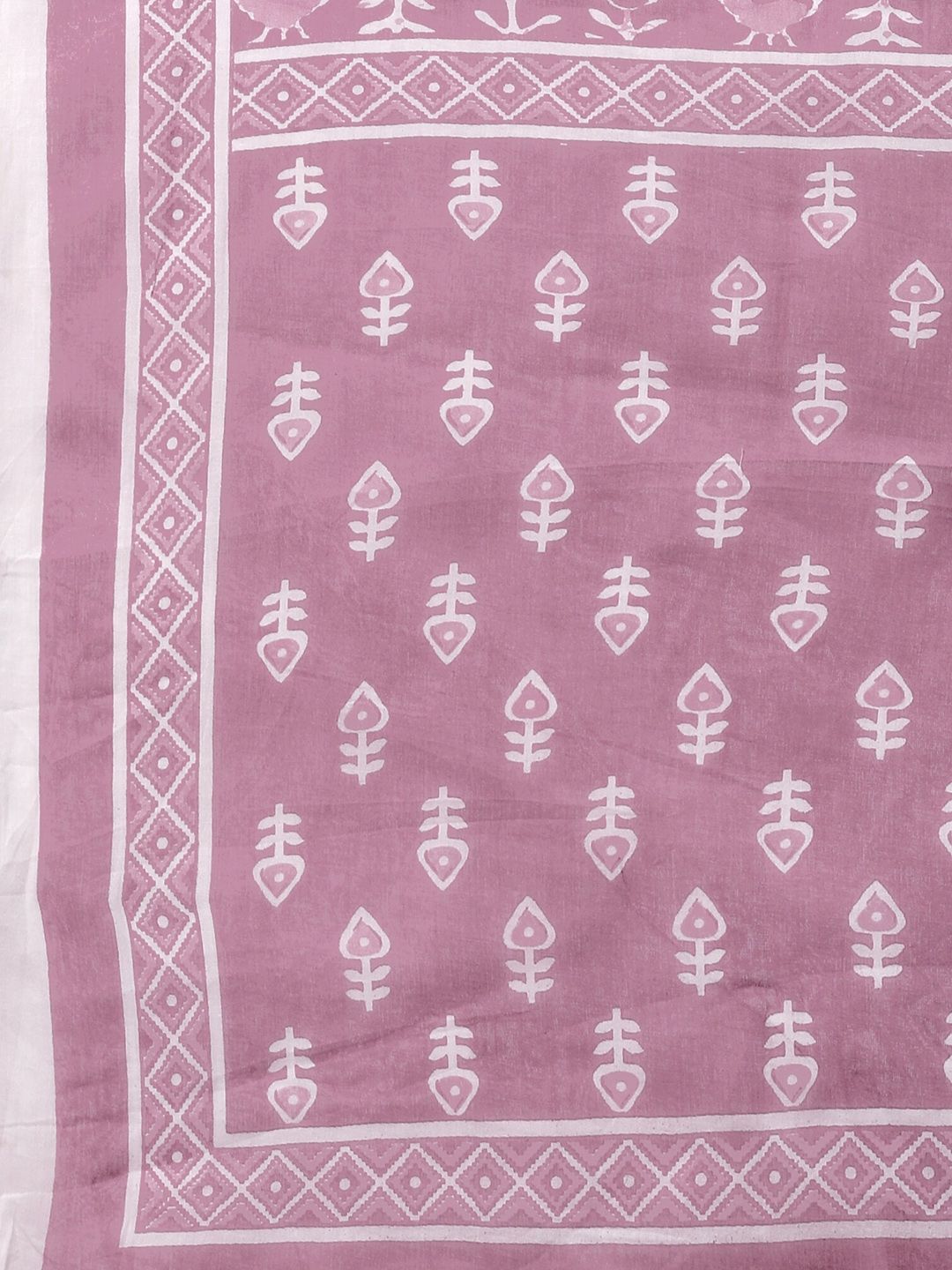 Dhiyona KL Women Plus Size Pink Ethnic Pure Cotton Kurta with Trousers & With Dupatta