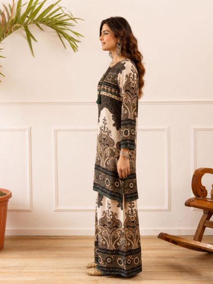 Karen vintage printed cotton kurta pant set