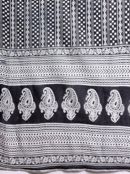 Printed Mirror Work Pure Cotton Kurta With Palazzos & Dupatta