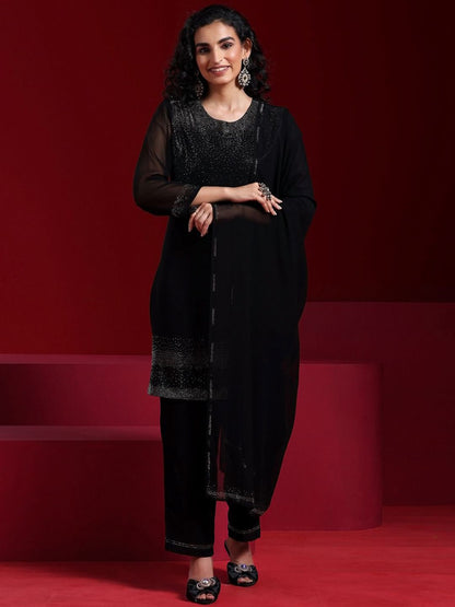 Dhiyona LL Regular Beads and Stones Kurta with Palazzos & Dupatta