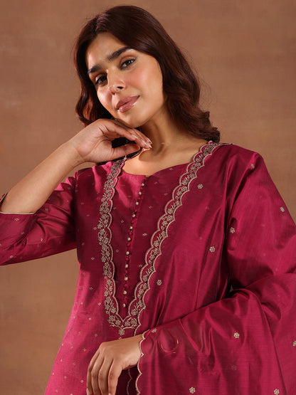 Dhiyona LL Women Ethnic Motifs Embroidered Kurta with Palazzo & Dupatta