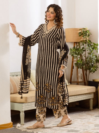 Kamli Sable Cotton Suit Set