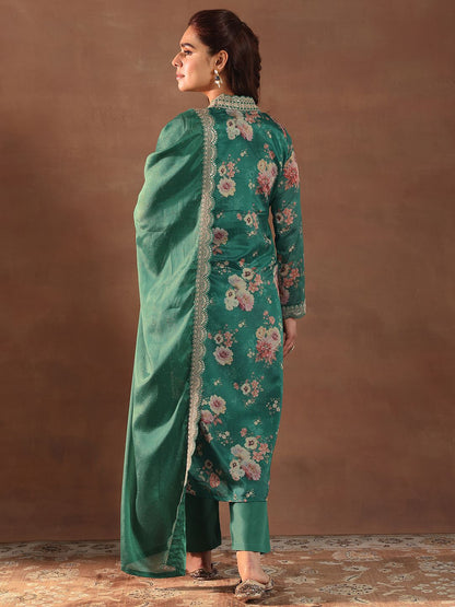 Dhiyona LL Women Floral Printed Regular Kurta with Palazzos & With Dupatta