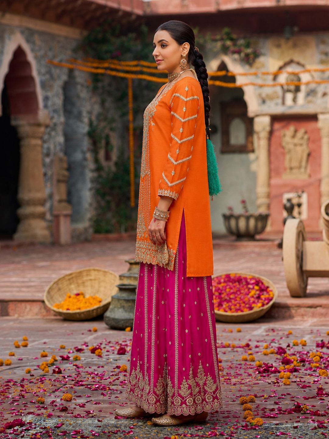 Kanupriya Kesari Rose Full work Suit Set