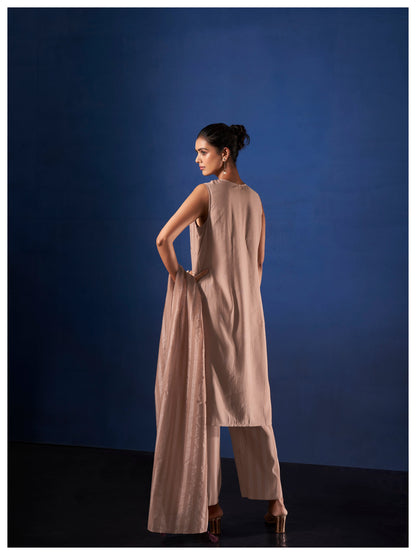 Alena Tan Work Co-ord Set comes with Stole