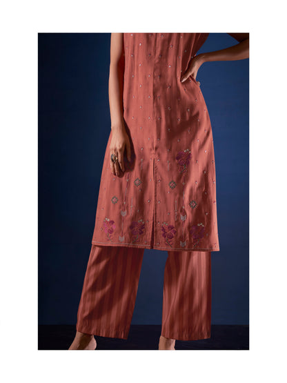 Alena Rust Work Co-ord Set comes with Stole