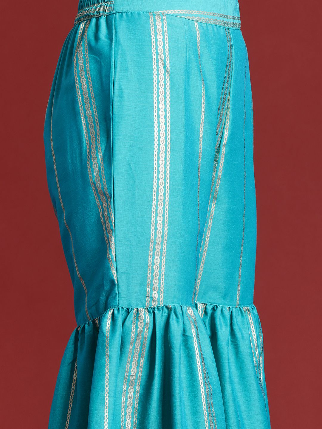 Dhiyona AN Ethnic Motifs Print Gotta Patti Kurta with Sharara & Dupatta