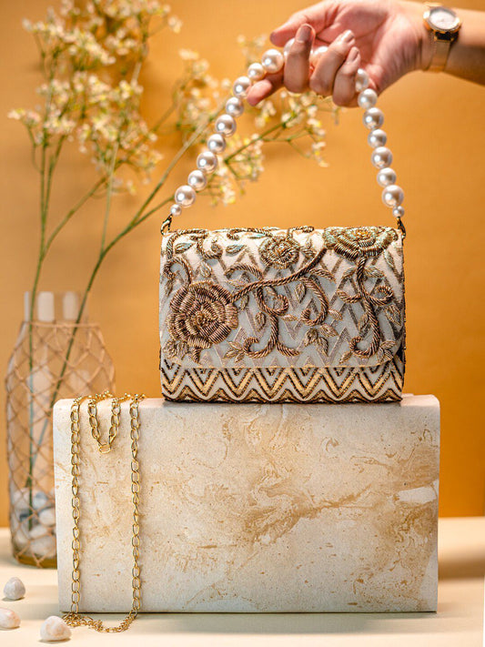 Dhiyona NR Embroidered Foldover Clutch
