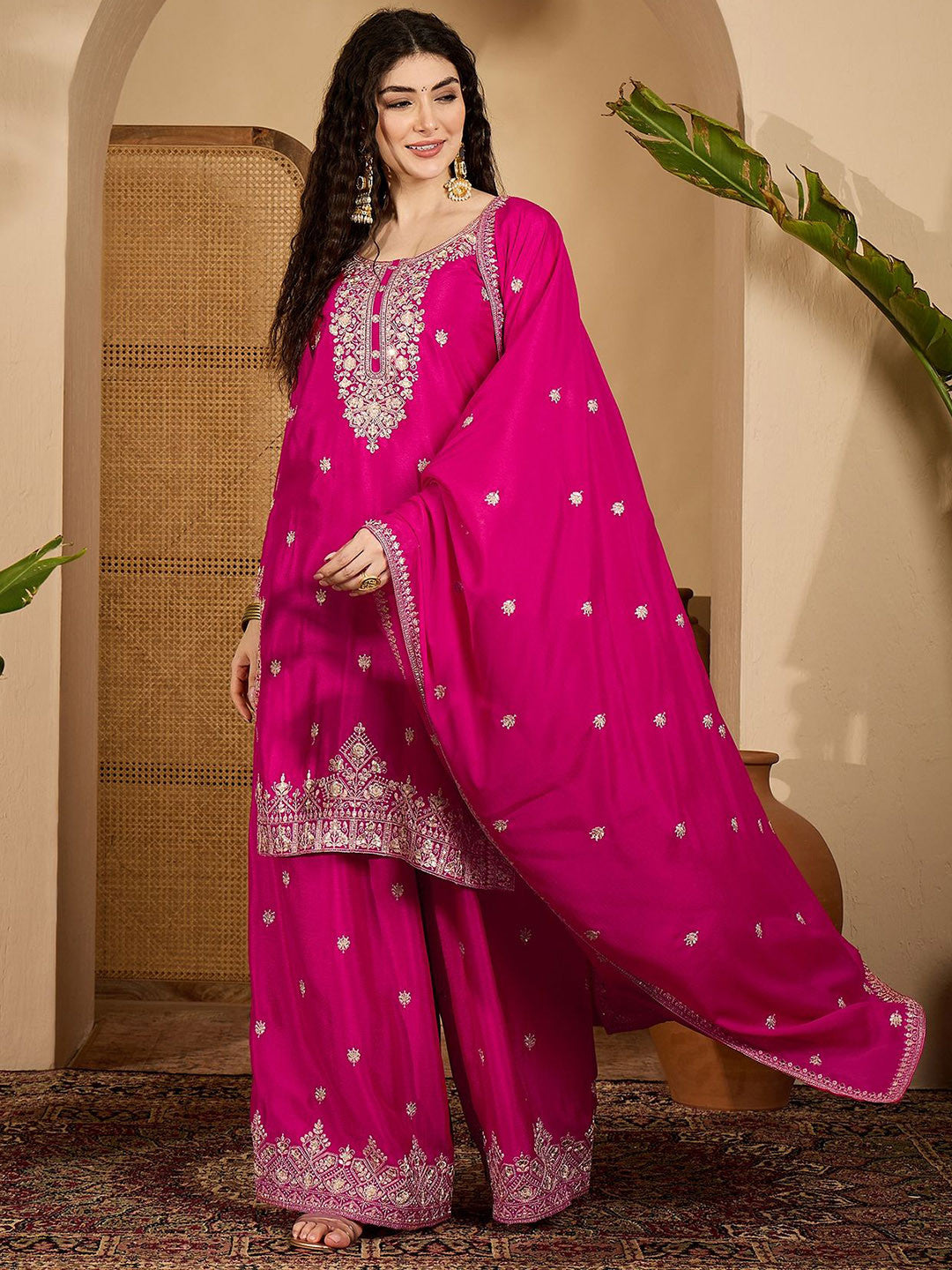 Women Ethnic Motifs Printed Kurta with Palazzo & Dupatta