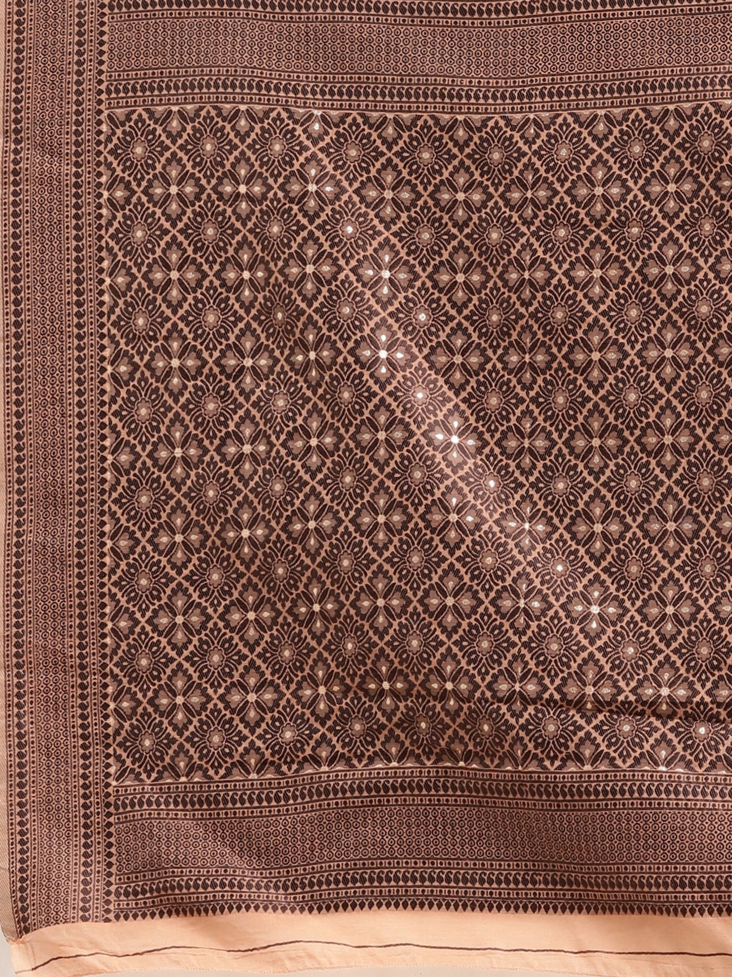 Women's Silk Blend Peach Woven Design Designer Saree With Blouse Piece