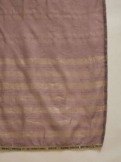 Embroidered V-Neck Kurta Palazzos & Dupatta
