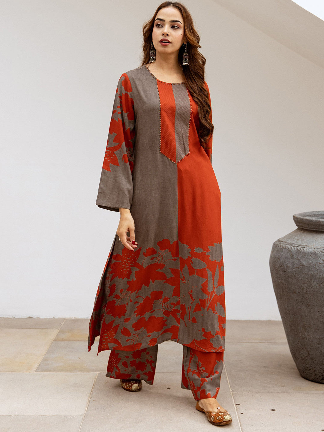 Women Floral Printed Kurta with Palazzo